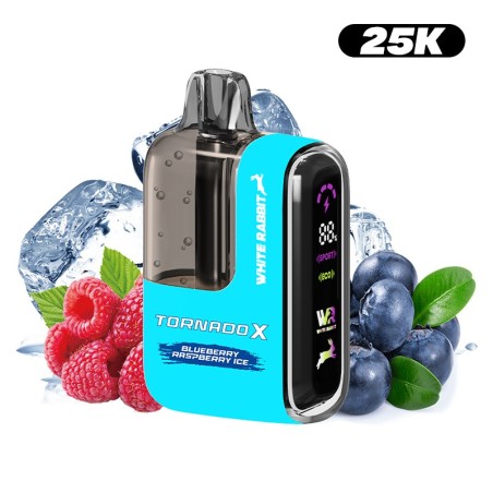 PUFF 25K BLUEBERRY RASPBERRY ICE NICOTINE TORNADO RECHARGEABLE