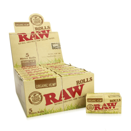 Rouleau RAW papier à rouler non blanchi – Chanvre bio 5 m x 44 mm