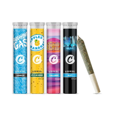 Pack Pré-rolls CBD Cookies® x4 — Laughing Gas, Apples & Bananas, Tequila Sunrise, Blue Raz
