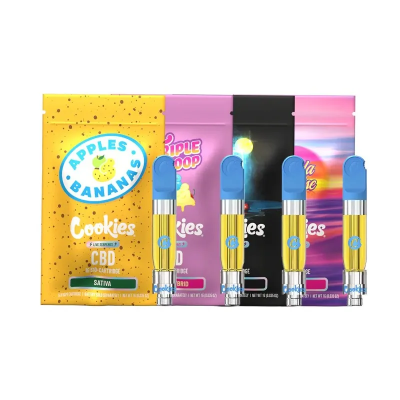 Pack Cartouches CBD Cookies® x4 — Apples & Bananas, Triple Scoop, Tequila Sunrise, Adios MF