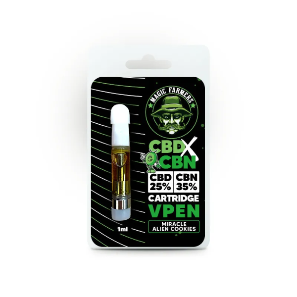 Cartouche CBD CBN 1ml Magic Farmers — Blue Razz, Tart Apricott, Miracle Alien Cookies