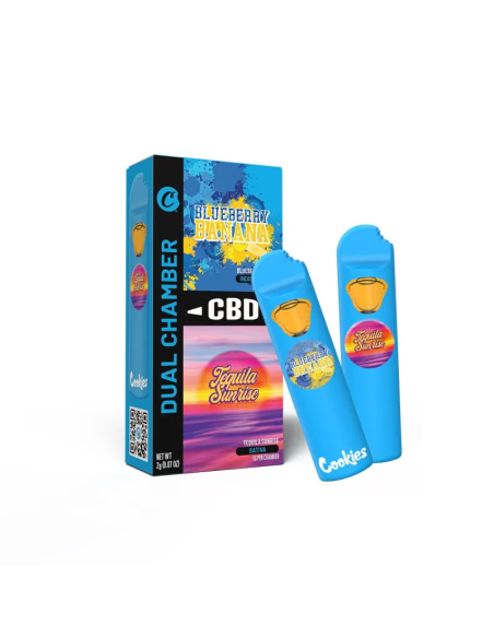 Vape Dual Chamber CBD Blueberry Banana & Tequila Sunrise Cookies® — Rechargeable, 2 Saveurs | Exclusivité Europe Cookies