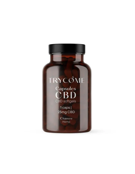 Capsules CBD 5% 25mg Trycome — Huile Bio Suisse, Gélule Sans Goût | Cocorikush