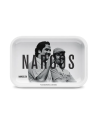 Narcos Rolltablett, weiß, 14 x 18 cm – Schwarz-Weiß-Design, Metall | Cocorikush