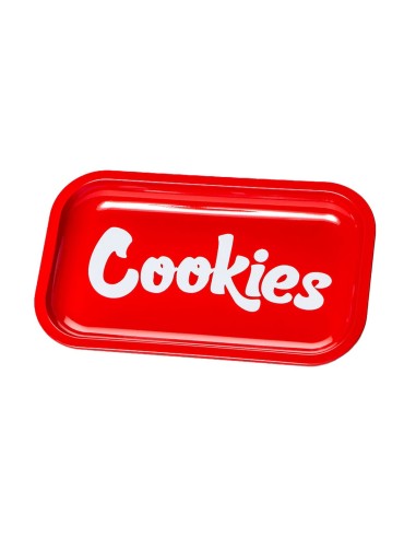 Plateau à rouler Cookies® rouge métal logo blanc centré bords relevés