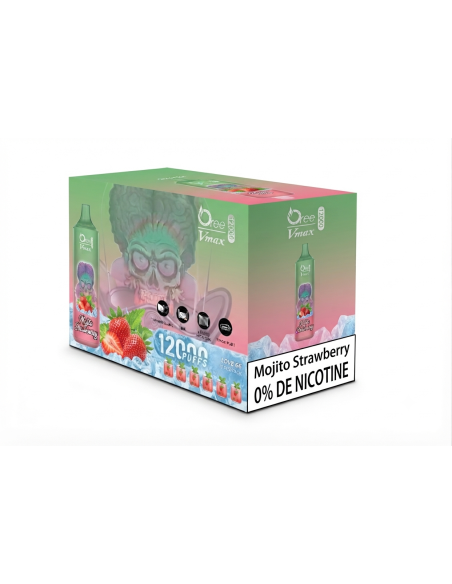 BOITE DE 10 PUFF SANS NICOTINE STRAWBERRY MOJITO
