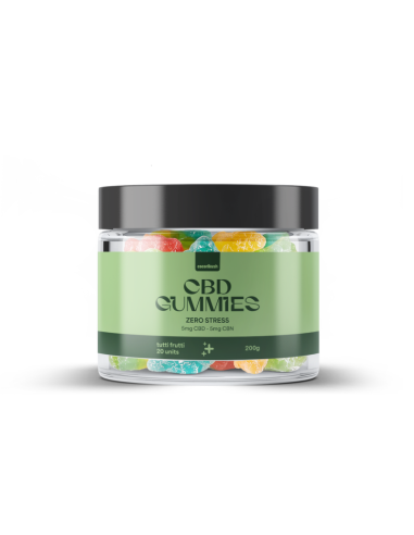 CBD-CBN-Gummibärchen „Zero Stress“ von Cocorikush – Tutti Frutti