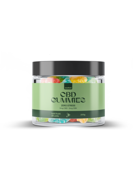 CBD-CBN-Gummibärchen „Zero Stress“ von Cocorikush – Tutti Frutti